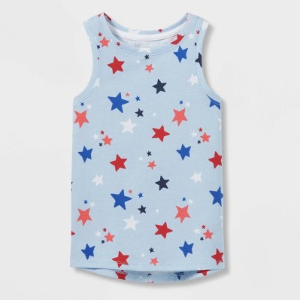 NEW Cat & Jack Girls Star Print Tank Top